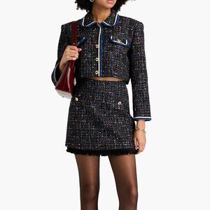 SANDRO Cotton-blend tweed mini skirt FR 36